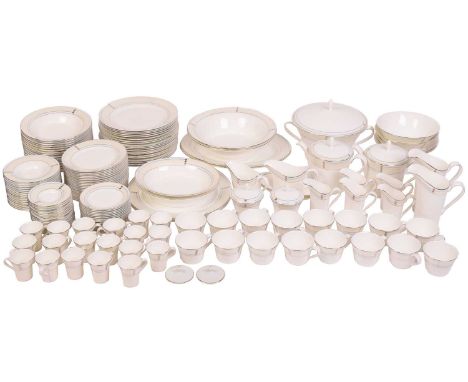 A Wedgwood Opal pattern dinner service, fifteen place setting with extras, comprising coffee cups with saucers, tea cups with