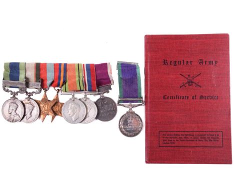 A mid-20th century medal group, with Army Certificate of Service book, awarded to John Herbert Pointer of the Royal Artillery