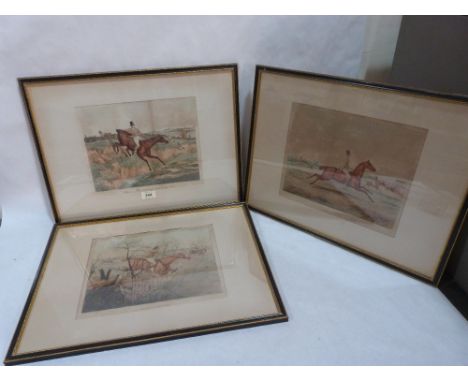 Three framed hunting prints after Henry Alken. 9½' x 11½'