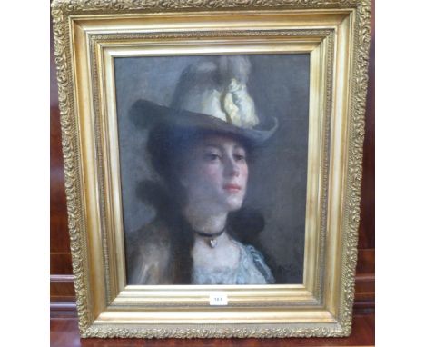 ENGLISH SCHOOL. 19TH CENTURY Portrait of a lady. Signed initials C.C and dated 1892. Oil on canvas 20' x 16'