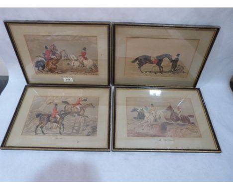 A series of seven framed hunting prints  after J.F. Herring Snr. 7' x 10'