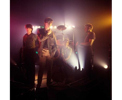 A high-quality photo print depicting Echo and the Bunnymen, taken by photographer Martyn Goddard in 1980. The photo depicts t