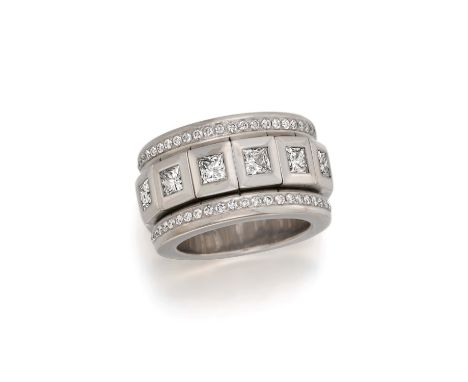 COMOLLI, TAMARACurriculum Vitae. Diamant-Ring. Herkunft: Deutschland. Material: 750/- Weißgold, Punze. Gesamtgewicht: ca. 37,