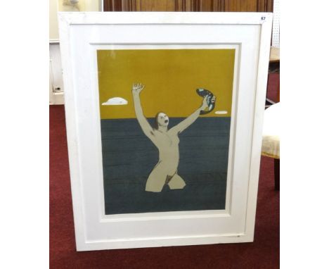 Karl Weschke (1925-2005) Fishcatcher, 1980 75/250, signed, dated, titled and numbered in pencil, lithograph 61cm x 45cm.