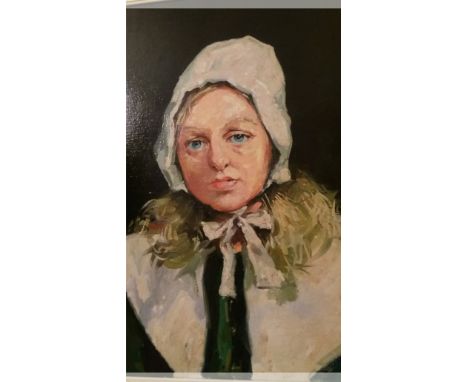 Robert Lenkiewicz (1941-2002) early signed original work, oil, 'Portrait of Anita', painted on Plymouth Hoe, 1970's,  followi