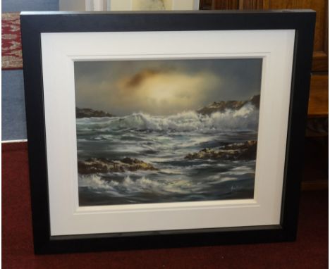 Allan Morgan (born 1952), original oil, 'Stormy Seas', signed, 50cm x 60cm.