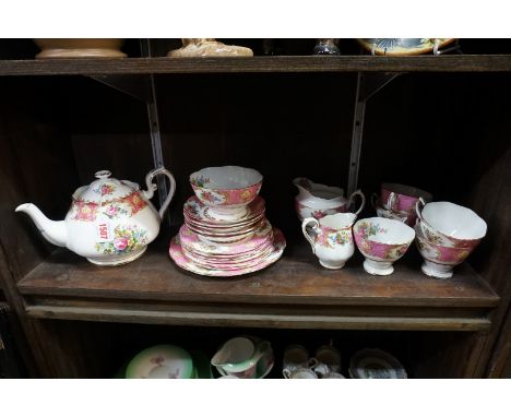A Royal Albert 'Lady Carlyle' pattern part tea service.&nbsp;&nbsp; 