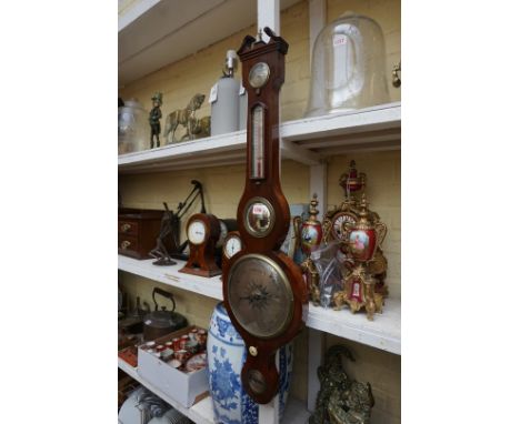 A 19th century rosewood five dial banjo barometer. 