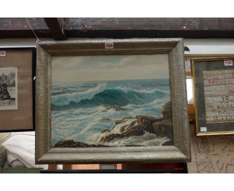 Charles Dunlop Tracy, 'Coastal Seas, Cornwall', signed, inscribed on 'Society of Marine Artists' label verso, oil on board, 3