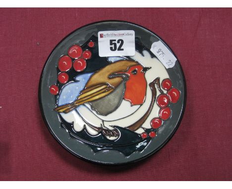 A Moorcroft Pottery Circular Coaster in the 'Brave Sir Robin' Design by Vicky Lovatt, shape 780/4, 12cm diameter.