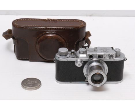 Leica III Camera: with f/3.5 50mm Elmar lens and case