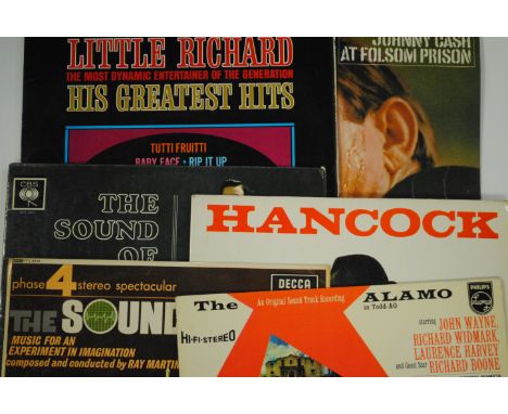 Albums, forty plus of various genre, years and conditions including Johnny Cash, Jimi Hendrix plus soundtracks and comedy