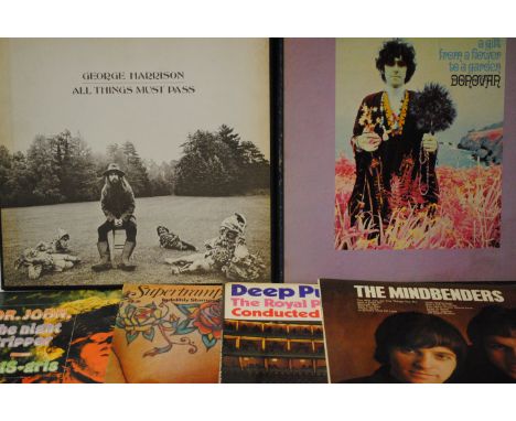 Albums, sixty plus mainly from the 1960s of various genre and conditions including The Beatles and Rolling Stones and two box