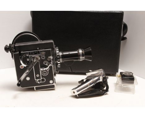 Bolex H16 SB Camera, with an f/3.5 17-85mm Vario Switar Compact lens, grip and small accessories in a suitcase style case