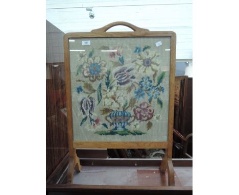 A mid 20th century tapestry inset firescreen