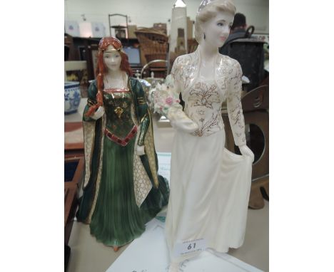 A Royal Worcester The Princess Tara CW516 and Coalport Diana The Jewel in the Crown CW464