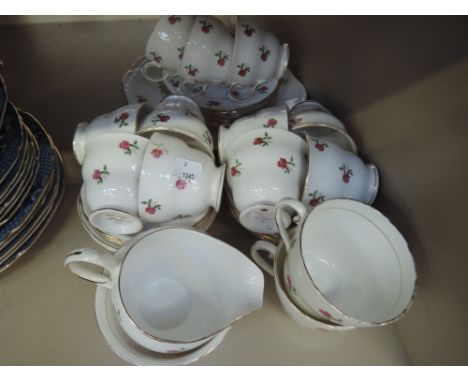 A Colclough part tea service, red rose and gilt pattern