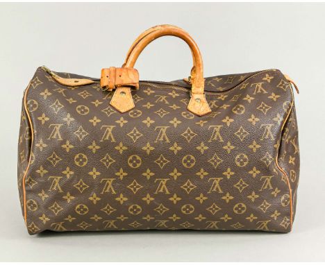   Louis Vuitton, Vintage Monogram Canvas Speedy 40, gummiertes Baumwollgewebe im klassischen   Logoprint-Design mit Details a
