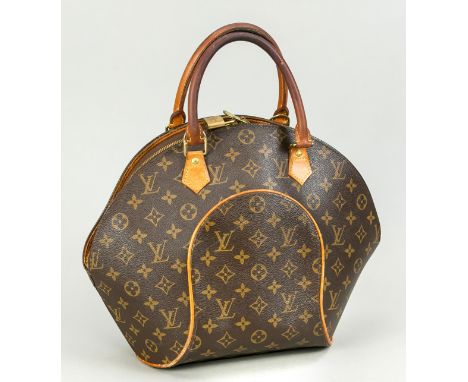   Louis Vuitton, Ellipse Top Handle Monogram Canvas Bag, gummiertes Baumwollgewebe im   klassischen Logoprint-Design mit Deta