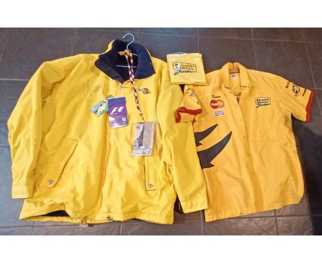 MOTORSPORT FORMULA ONE SIGNED DAMON HILL F1 JACKET, SHIRT, GRAND PRIX TICKET 2003