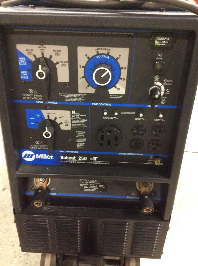 Miller Bobcat 250 NT gasoline powered, portable CC/CV-AC/DC Welder ...