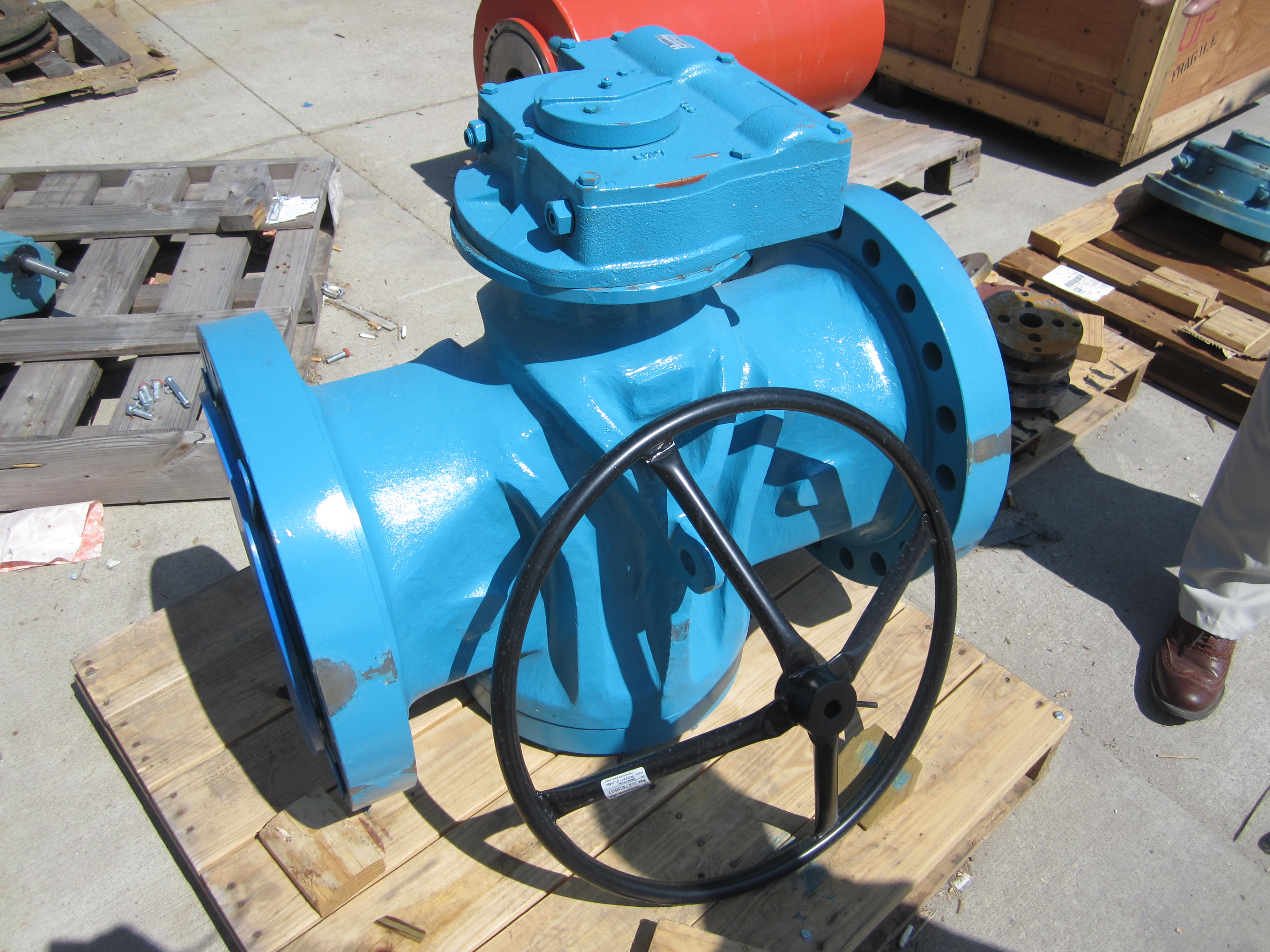 NORDSTROM 2249C 600 FLG CARBON STEEL NACE TRIM PLUG VALVE W/GEAR