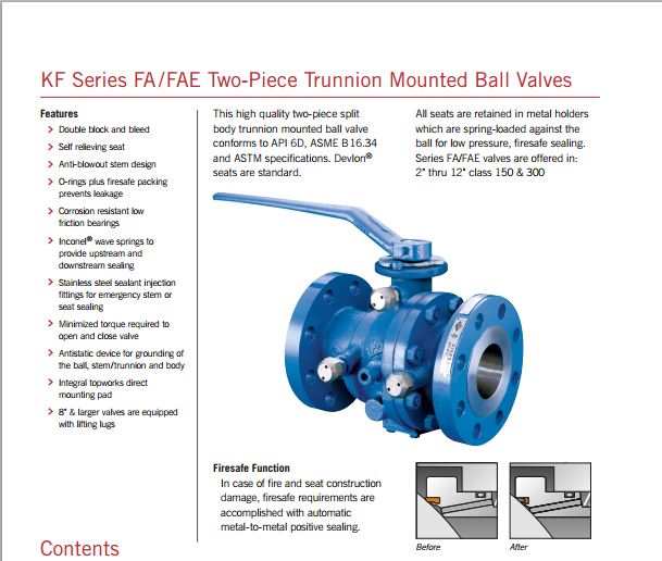 KF SERIES FA 150 FLG API6D TRUNNION FULL PORT CARBON STEEL BALL VALVE