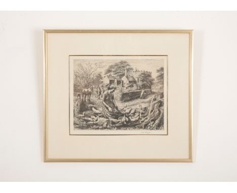 *ERIC WILFRED TAYLOR (1909-1999) 'Somerset Farm'1947, monogrammed in plate lower left, signed in pencil to the margin, etchin