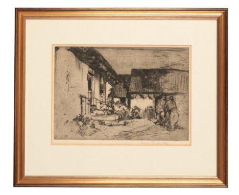 *SIR FRANK BRANGWYN (1867-1956) 'The Farmyard'1907, signed in pencil to the margin, etching, the image 22cm x 31.5cm Literatu