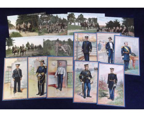 Postcards, a fine selection of 8 Tuck published cards from the 'Educational Series' no 404 US Army (3) and 405 US Navy (5), d