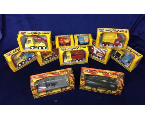 Toys, Tri-ang, a collection of 11 pressed steel boxed toys inc. Military Series Armoured Car, Amphibian, plus Mighty Mini Cem