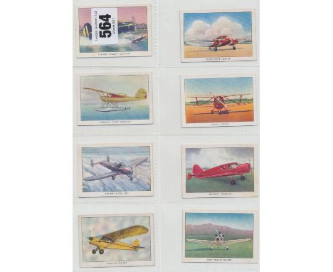 Cigarette cards, Brown & Williamson, Modern Airplanes, Series B (set, 50 cards) (gd) 