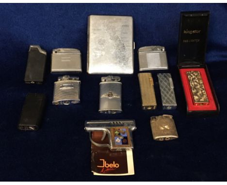 Tobacco related, a selection of 11 vintage lighters, various makers noted inc. Ronson, Kingstar, Mosda etc. Sold with a vinta