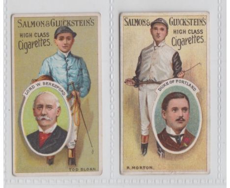 Cigarette cards, Horseracing, Salmon & Gluckstein, Owners & Jockeys Series, two cards, Lord W. Beresford/Tod Sloan & Duke of 