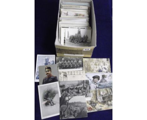 Postcards, German Military, WW1, patriotic, troops, sentimental, art, photographic, postmark interest, interesting lot (mixed