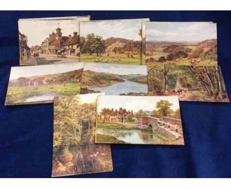 Postcards, A R Quinton, a good selection of approx 35 UK cards illustrated by A R Quinton, mostly street scenes, villages and