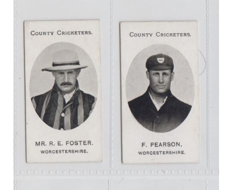 Cigarette cards, Taddy, County Cricketers, Worcestershire, two cards, Mr R.E. Foster & F. Pearson (gd/vg) (2)