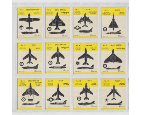 Trade cards, South Africa, Beacon Products, Aircraft of the World, 'K' size, (set, 30 cards), sold with Beacon Products paper