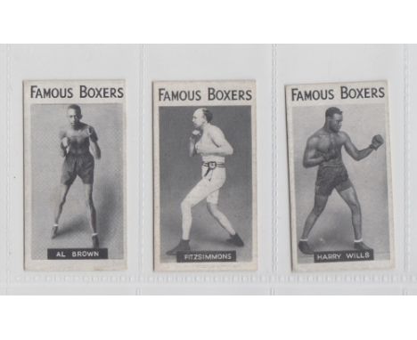 Cigarette cards, Singleton & Cole, Famous Boxers, unnumbered, three cards, Al Brown (back slightly marked), Fitzsimmons (gd) 