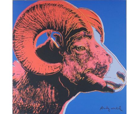 Warhol, Andy (1928 Pittsburgh - 1987 New York, nach) - "Bighorn Ram", Granolithographie auf festem Papier, unten rechts im Dr