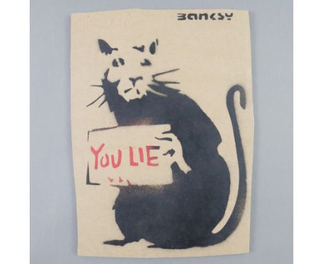 Banksy (*1974 Bristol, nach) - "You Lie", 2015, Souvenir aus der Ausstellung "Dismaland" in Weston-super-Mare in Somerset, Po