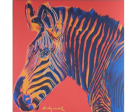 Warhol, Andy (1928 Pittsburgh - 1987 New York, nach) - "Grevy's Zebra", Granolithographie auf festem Papier, unten links im D