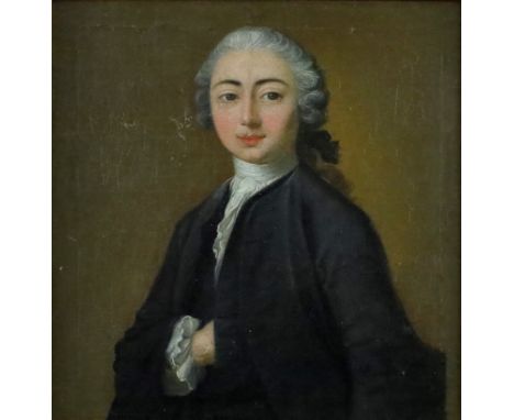 Bildnismaler 18.Jh. - Portrait des Johann Daniel Vogt im lieblichen Rokoko-Stil, Halbfigurenbildnis eines jungen Mannes mit g