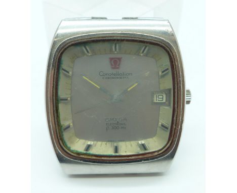 A gentleman's Omega Constellation Chronometer Electronic f300Hz wristwatch, (no bracelet) 