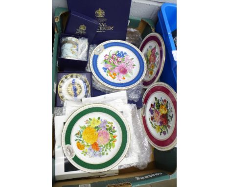 A collection of Royal Worcester, Royal Albert Bouquet plates and Spode RHS plates, etc. **PLEASE NOTE THIS LOT IS NOT ELIGIBL