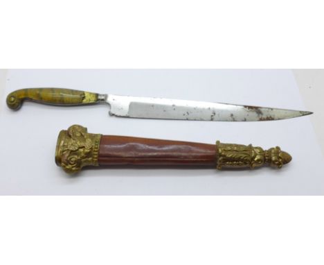 A knife with scabbard, Dias &amp; Cia., a/f 