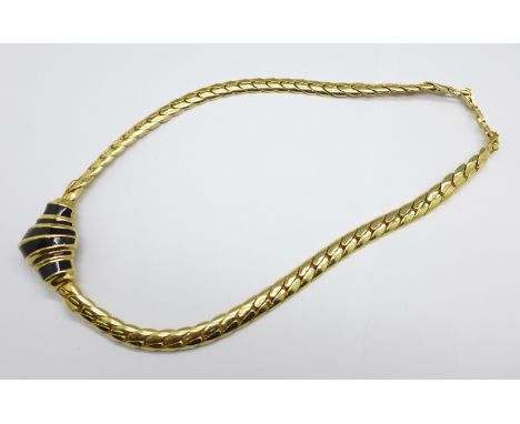 A Christian Dior enamelled necklace, 39cm 