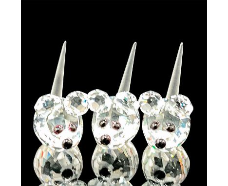 Part of the In A Summer Meadow collection. Three lead crystal miniature mice made with clear and frosted crystal Swarovski et