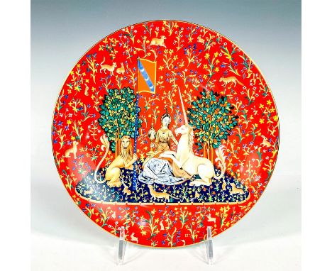 Porcelain collector's item from depicting Elizabethan ladies surrounded by mythic beasts and animals. CH Field Haviland Limog