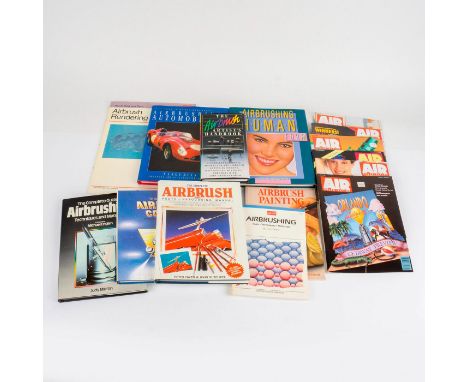 Includes 9 books on how to airbrush, and 6 'Airbrush Action' vintage magazines.Measurements for the tallest book: 10"L x 13.7